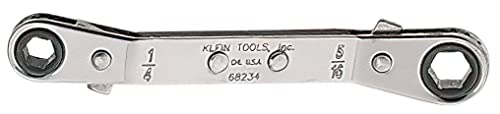 Klein Tools 68234 Ratcheting Offset Box Wrench, Fully Reversible, 1/4 by 5/16-Inch 1/4-Inch by 5/16-Inch
