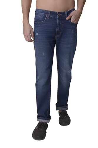 Image of i'sol Men's Stylish Straight Fit Cotton Blend Stretchable Jeans