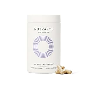 Nutrafol Postpartum Hair Growth Supplements, Clinically Tested for Visibly Thicker Hair and Less Shedding, Breastfeeding-friendly – 1 Month Supply