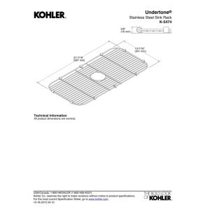 Rejilla para fregadero Kohler acero inoxidable miniatura 3