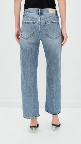 Image of PISTOLA - Lexi Mid Rise, Signature Bowed Straight Jeans - Light Denim Jeans