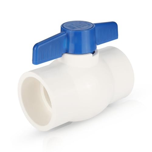 (Pack of 1) EFIELD 2 Inch PVC Ball Valve (Solvent), Schedule 40, Slip PVC Ball Valve for Residential, Commercial, Agricultural and Light IndustrialAapplications,(PVC006)
