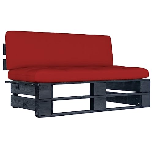 Somanki Sofá Central de palets de jardín Madera Pino impregnada Negro, Sofas De Salon, Sofa Relax - 3066511