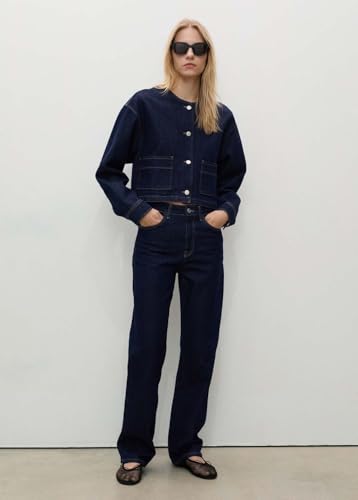 Image of KOTTY Women's High Waist Wide Leg Button Coin Pocket Straight Fit Jeans Stylish Regular to Plus Size Fit Denim Jeans for Women