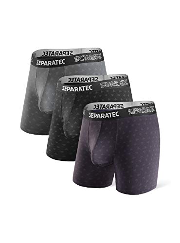 Separatec Ropa Interior para Hombre, Pack de 3 Unidades, algodón Modal Blend Dual Pouch Trunks Cover