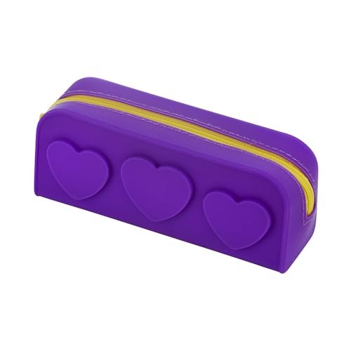BRW Estojo Escolar Silicone 1 Ziper S2 Roxo