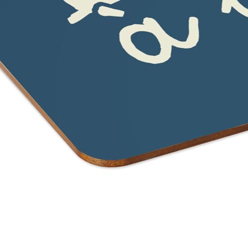 Sets de table souples en liège bleu grand format x4
