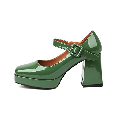 Image of Women's Mary Jane Platform Heels Chunky Block Heel Pumps
