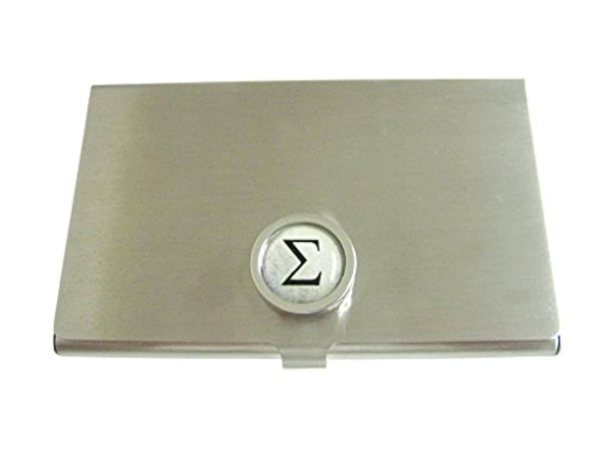 Bordered Mathematical Greek Sigma Symbol Business Card Holder