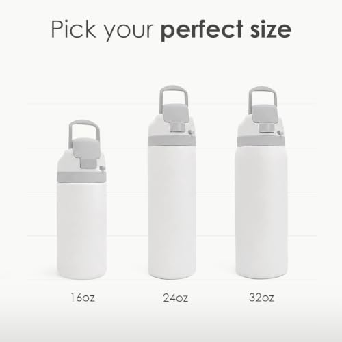 Image of Stripe Insulated Stainless Steel Water Bottle with Straw for Sports and Travel 24 Ounces for Women Girls Friends Teens Birthday