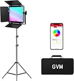 GVM Lampe vidéo LED RVB 800D, Panneau Lumineux 2026 amélioré avec lentille Optique et 6 Fois Plus Lumineux (19500 lux/0,5 m), Bicolore 3200 K 5600 K, 20 Modes scène et IRC 97+, éclairage de Studio