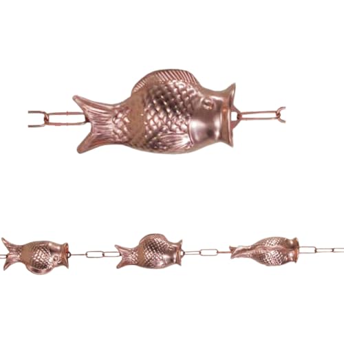 Cadena de lluvia de diseño artístico en cobre martillado para decoración de exteriores 5