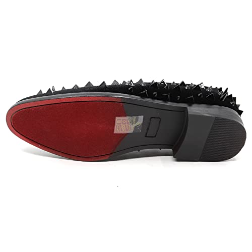 Metrocharm Men's Velvet Fashion Smoking Spike Slipper Dress Tuxedo Loafer Slip On Shoe SM-094