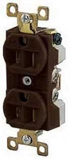 Bryant Electric BRY5262 15 Amp, 125V, Nema 5-15R, Duplex Receptacle, Industrial Grade, Grounding, Brown