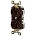 Bryant Electric BRY5262 15 Amp, 125V, Nema 5-15R, Duplex Receptacle, Industrial Grade, Grounding, Brown
