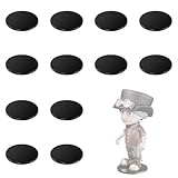 Cosmos 12 Pcs Acrylic Action Figure Stand Base Round Miniature Bases Mini Doll Model Display Holder Accessories for Figures, Dolls, Small Collectibles (Solid Black, 35mm)