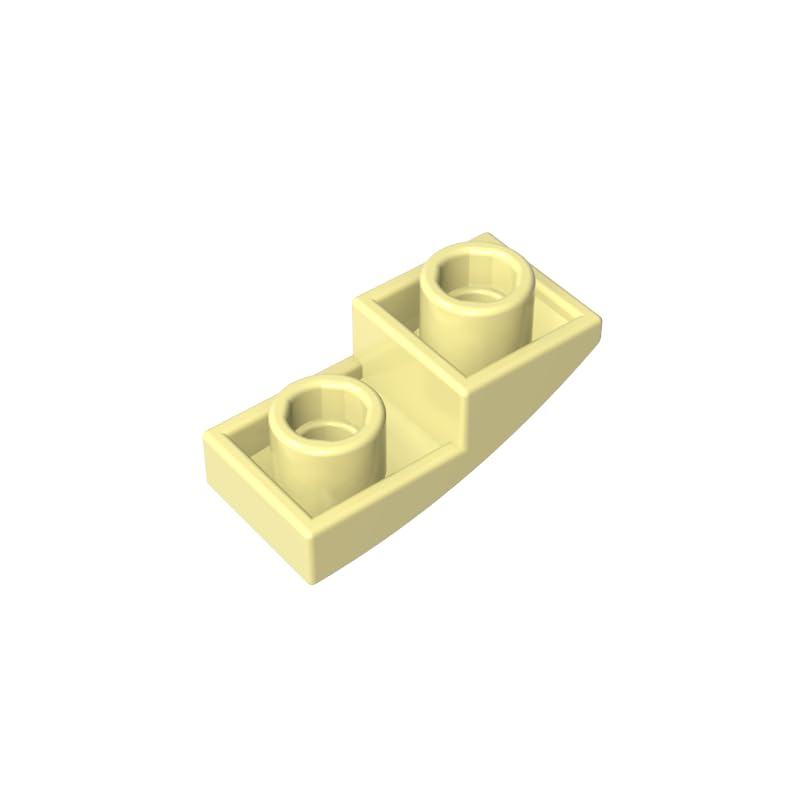 XYEIUGO 24201 Arched Brick Slope Curved 2x1 Inverted, Light yellow, 50 PCS