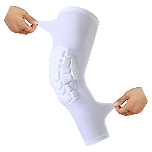 Hex Knee Pads Compression Leg Sleeve Knee Sleeve for All Sports Wrestling Protector Gear, Youth & Adult Sizes, Single & Pair (White_2 Pack, Large)