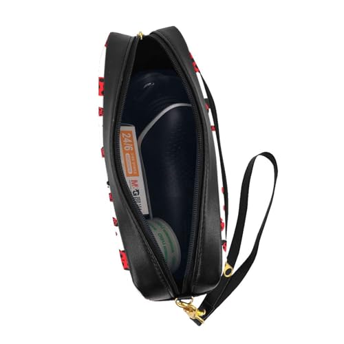 DRTGEDS Petite trousse de maquillage Ladybug, trousse de maquillage de voyage, trousse de maquillage pour femme, trousse de maquillage durable avec fermeture éclair, noir, One Size – vue 4