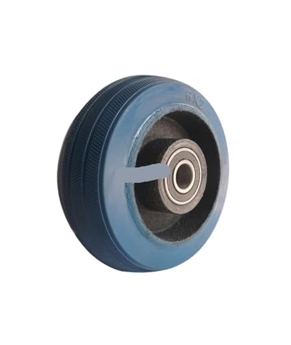 1 Pack 6 Inch Casters Heavy Duty Blue Flexible Single Wheel Wear-Resistant Flat Drive Cart