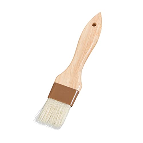 PEPLAYTAL 1pc Wooden Handle Wool Brush Heat Resistant Basting Brush for Bbq Baking Cooking for Cakes Desserts Meats Vegetables Easy to Clean Large for Versatile Use