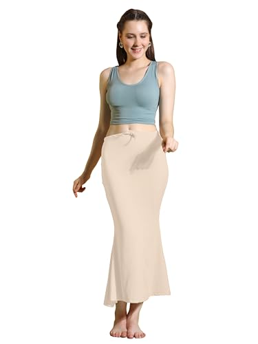 Image of Amazon Brand - Anarva Women Cotton Blended Saree Shapewear Regular Petticoat Skirt For Saree