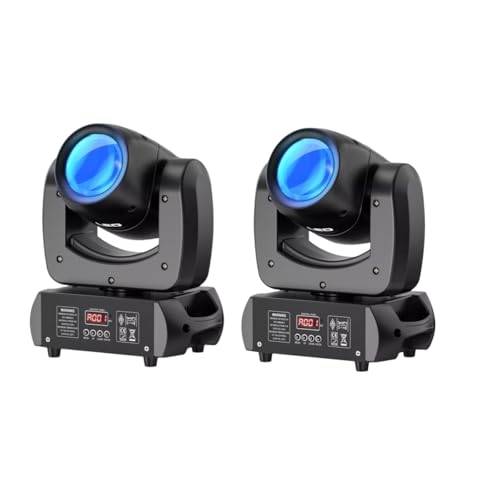 XPCLEOYZ 150W LED Moving Head Light Rotating 8 Prism Spot Stage Light, 8 GOBO 8 Colors Professional Moving Head Stage Lighting for Theaters Bars Performance Dj Event 2 Pack
