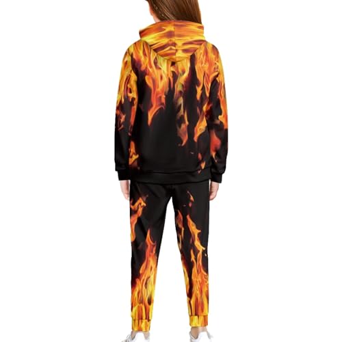 FUSURIRE Kids 2 Pieces Outfits Long Sleeve Sweatshirt and Sweatpant Set Active Pullover Hoodie Jogger Pant for 4-16 Y2