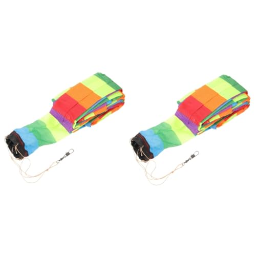Toddmomy 2pcs Hanging Wind Spinner Rainbow Kite Tail Flat Ribbon Kite Tail Connector Rainbow Ribbon