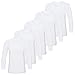 LOREZA ® 5 Pack Magliette a Maniche Lunghe per Bambini Bianco (116-122 (6-7 Anni), Confezione da 5 Pezzi Bianco Unisex)