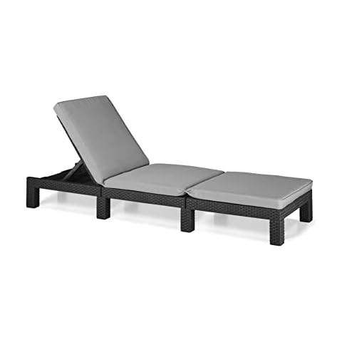 Allibert Daytona Sunlounger with Grey Cushion Cover