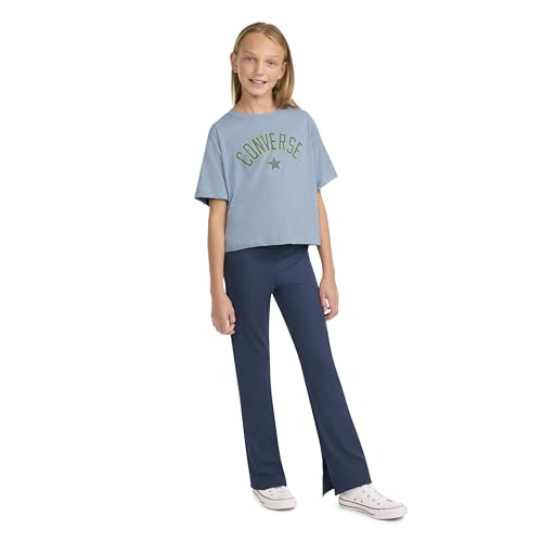 Converse Girls' Boxy Tee and Flared Legging Set, Converse Navy,