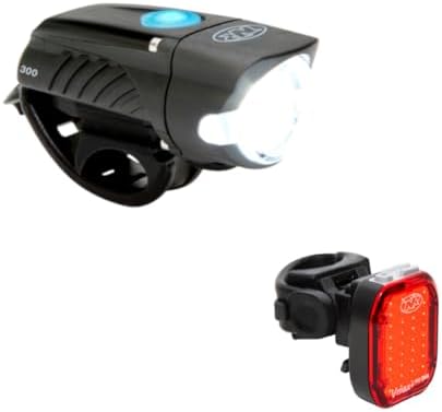 NiteRider Swift 300 Front Bike Light Vmax+ 150 Rear Bike Light Combo Pack- USB Rechargeable Bicycle Headlight LED Front Light Easy to Install Water Resistant Road Commuting Cycling Safety Flashlight
