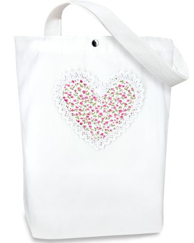 Image of Christian Tote Bag Gift for Women, Canvas Bible Bag Handmade Floral Cross
