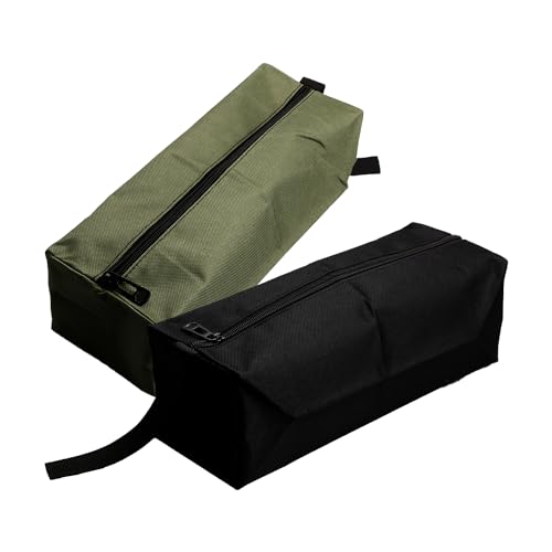 Rumyve 2-Pack Multi-Purpose Zipper Canvas Tool Bags, Waterproof, Black and Green Storage Bags