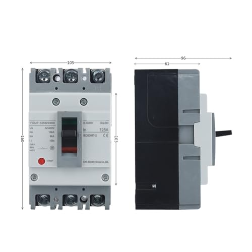 Interruptor solar y disyuntor de caja moldeada 3P 125A para protección de motor 3