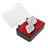 Gorise 10x 20x Doppellinsen-Schmucklupe, faltbare Handlupe aus Metall für Edelsteine, Diamanten, Briefmarken, Münzen, Uhren für Sammler und Profis