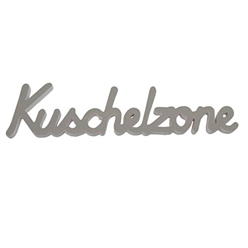 Deko Schriftzug Kuschelzone weiss/grau 40x11cm