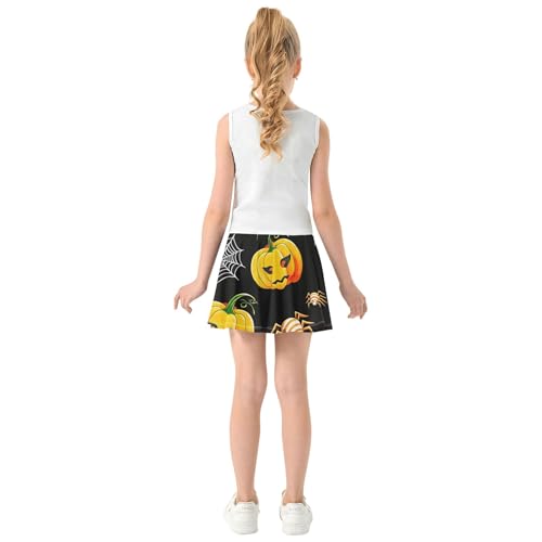 Athletic Shorts for Girls Skorts Pumpkins Spider Webs Black Tennis Skirts Toddler Pink Cute Butterfly 3t4
