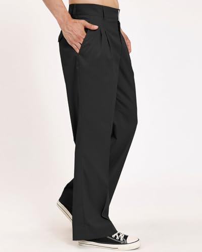 Image of Thevasa Relaxed Fit Korean Pants for Men, Suitable for Casual & Formal Wear, Stylish Baggy Pants for Men, Pleated Pants for Men