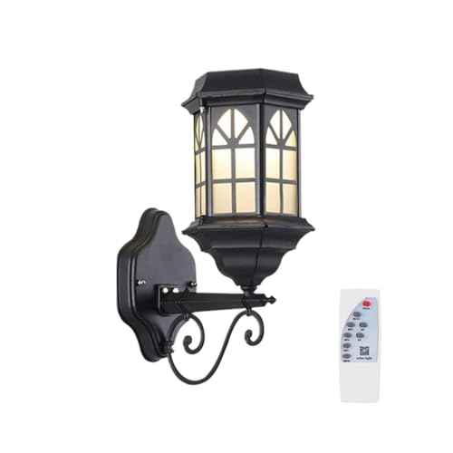 GOOPEEG Luces Solares Luz Exterior Lámpara De Pared Solar LED Con Sensor, Luz Exterior IP65, Resistente Al Agua Decoración de Patio(Black)