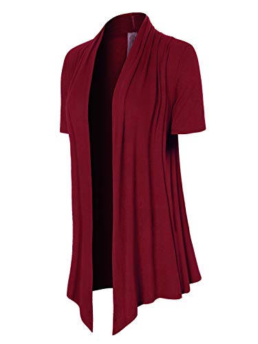 Image of MixMatchy Women's Lightweight Short Sleeve Draped Open Front Cardigan Vest