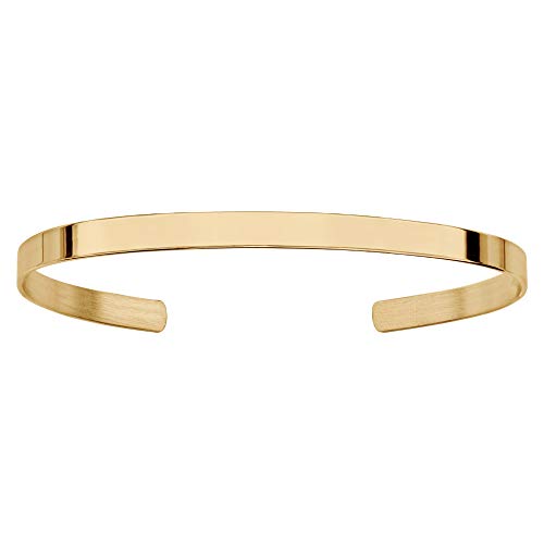 Bracelet plaqué or jaune esclave ouvert ruban 4,5mm jonc rigide femme