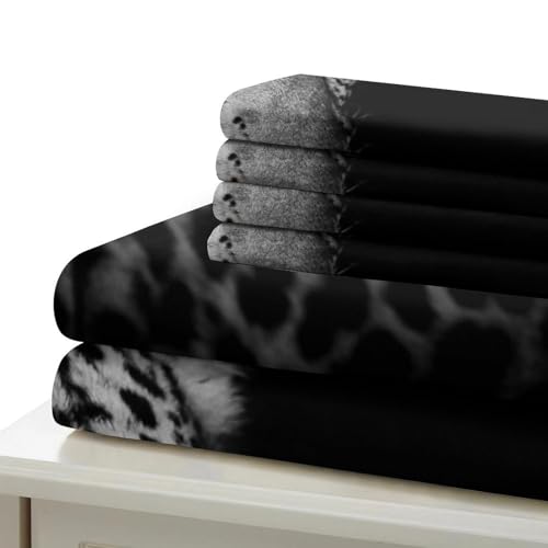 Parure de lit léopard 140x200 avec housse de couette single en microfibre - 7