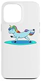 Carcasa para iPhone 13 Pro Max El unicornio de dibujos animados hace SUP Yoga