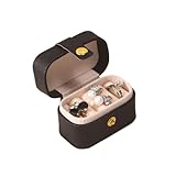 トラベルジュエリーケース ポータブル 小型 持ち運び 携帯用 ミニ アクセサリーケース PUレザー 小さめ 小物入れ 指輪 ピアス収納 出張 旅行用 誕生日 プレゼント (ブラック)