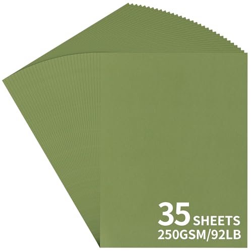 A4 Bamboo Green Morandi Cardstock 35 Sheets 250gsm/92lb Card Stock Paper