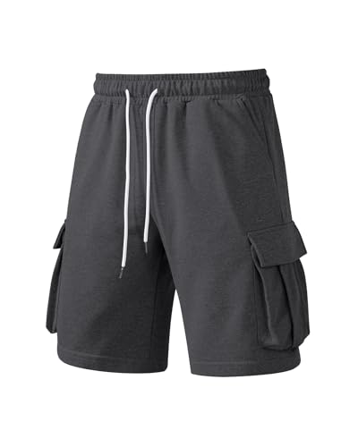 Image of Men's Cargo Sweat Shorts Casual Workout Athletic Jogger Gym SweatShorts