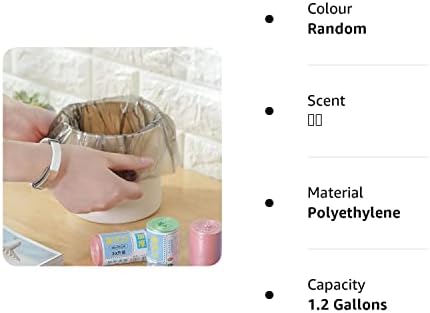small bin bags mini bin bags small rubbish bags Disposable Trash Can Liner for Car Bathroom Bedroom Home Kitchen Office 3 Rolls (Random Color)
