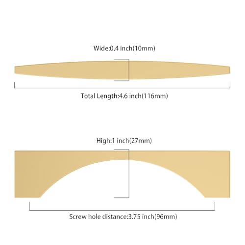 Asidrama 10 Pack 3.75 Inch(96mm) Brushed Gold Kitchen Cabinet Handles, Vintage Retro Cabinet Pulls Kitchen Cabinet Hardware for Cupboard Drawer Pulls by Asidrama - Image 2